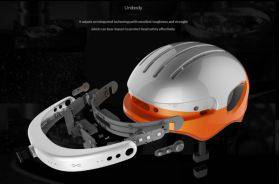 Helm mit integrierter Kamera - Größe XL - Farbe Weiß / Orange -  Sandro Oberwil