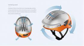 Helm mit integrierter Kamera - Größe XL - Farbe Weiß / Orange -  Sandro Oberwil
